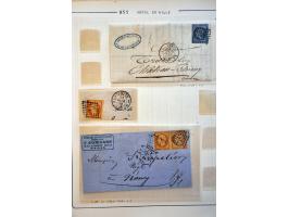 collectie klassieke poststukken alle met diverse soorten stempels Parijs in over het algemeen goede kwaliteit in album
