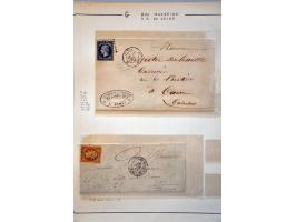 collectie klassieke poststukken alle met diverse soorten stempels Parijs in over het algemeen goede kwaliteit in album
