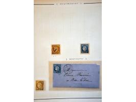 collectie klassieke poststukken alle met diverse soorten stempels Parijs in over het algemeen goede kwaliteit in album