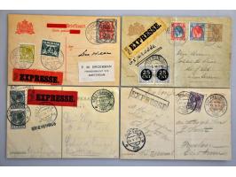 19 briefkaarten 1897-1942 met expresse-verzending w.b. 40 cent expresse met 50 cent afstandsrecht Putte-Lunteren en 40 cent R