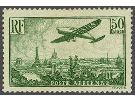 Airmail. Airplane over Paris 50 francs green, very fine unmounted mint, cat.v. 2000