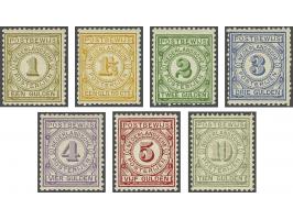 1 t/m 10 gulden, meest vrijwel pracht ex. (tanding) met certificaat Vleeming 2017, cat.w. 5250