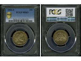 1/4 $ 1903-S, PCGS graded MS 63