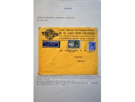 collectie luchtpost Nederland-Engeland en Engeland-Nederland 1921-1946,40 poststukken w.b. betere vluchten, gebruik luchtpost