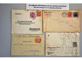 ruim 90 poststukken met firma-perforatie w.b. enkele POKO's, tevens 165 zegels, in doosje