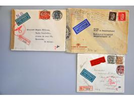 23 censored air mail letters march 1940-december 1944 to or from Denmark including registered, express, all with description 
