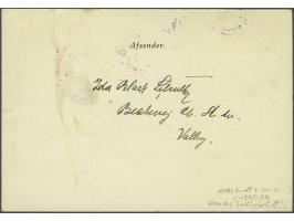 Pakkeporto 70 øre deep red violet and 1 krone yellow orange on parcel card Valby - Frederikshaab 4-4-1938, correct rate for p