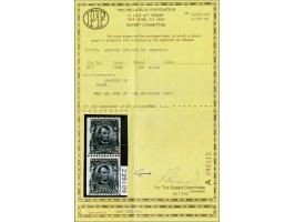 Abraham Lincoln 5 cents blue perforated 12 horizontally, very fine with copy 1991 Philatelic Foundation certificate (for pair
