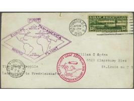 Pan-America Flight of the Graf Zeppelin 1930. 65 cents green on large fragment with special cachet type II and first day canc