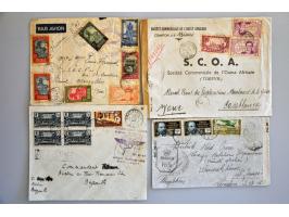 ruim 100 luchtpostbrieven 1936-1945, veel met censuur naar Europa, Libië-Verona (nov.1941), Somalia, etc. in ringband