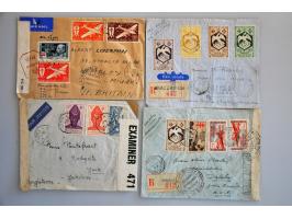 ruim 100 luchtpostbrieven 1936-1945, veel met censuur naar Europa, Libië-Verona (nov.1941), Somalia, etc. in ringband