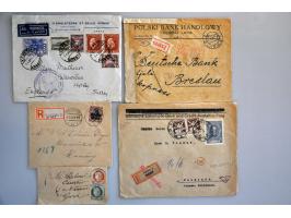 honderden brieven ca. 1910-1950 iw.b. beter Egypte en Griekenland, liefdescorrespondentie Riga-Zwitserland ca. 1920, perfins 