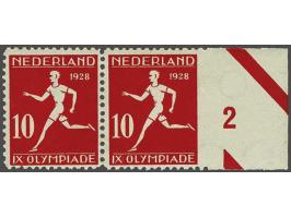 Olympiade 10 cent rood met variëteit rechterzijde ongeperforeerd, cat.w. 1600