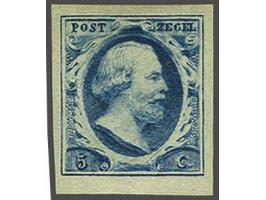 5 cent donkerblauw plaat I pos. 47, pracht ex. gesigneerd Holcombe en met certificaat Vleeming 2017, cat.w. 600