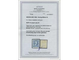5 cent donkerblauw plaat I pos. 47, pracht ex. gesigneerd Holcombe en met certificaat Vleeming 2017, cat.w. 600