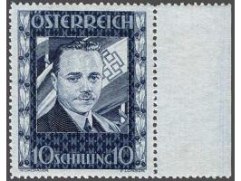 Chancellor Dolfuß 10 schilling black ultramarine with sheet margin, fine unmounted mint (shorter perf. at top), cat.v. 1400