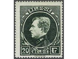 Albert I type Montenez 20 frank donkergroen Mechelse druk met certificaat Pierre Kaiser 2019, cat.w. 1050