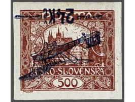 Airmail 24 koruna red brown with variety inverted overprint, very fine with 1963 Ferdinand Wallner certificate, cat.v. 300