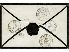 Napoleon III 40 centimes orange on cover from Oran (Algeria) 13-11-1860 via Marseille, Paris and Calais to Brussels, very fin