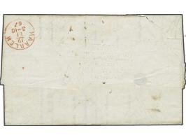 Napoleon III 20 centimes blue in strip of 5 on cover from Paris 18-11-1867 to Haarlem (Netherlands) with red cachet Affranchi