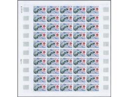 Boule de Moulins 1,70 francs with variety imperforated in complete sheet of 50 ex., very fine unmounted mint (folded between 