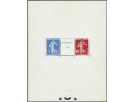 Exposition Strasbourg 5 francs blue and 10 francs red, interpanneau pair, very fine unmounted mint, margin faults, cat.v. 120