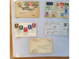 about 50 covers including better items from a.o. Canada, Germany, Italy, New Zealand (Smiling Boys 2d on Airmail cover), Swit