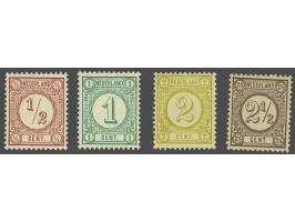 ½ t/m 2½ cent nieuwe kleuren met certificaat NKD 2017 (nr. 32 met originele gomstreep), cat.w. 400