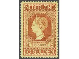 10 gulden roodoranje op geel, pracht ex. (gomzijde miniem getint) met certificaat NKD 2016, cat.w. 950