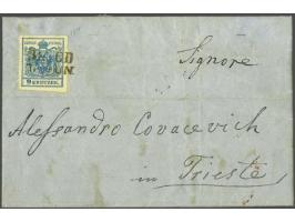 Forerunner. Austrian Coat of Arms 9 Kreuzer 1850 tied with black two line date stamp 'BROOD 7. JUN' on 1856 entire letter fro