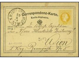 Forerunner. Austrian post card 2 kreuzer yellow from Jablanica (K.K. Post-Ambulance No. 9) 20-5-1879 to Vienna with written o