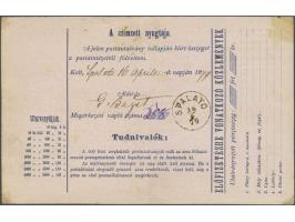 Forerunner. Hungarian money order 5 filler additionally franked with 5 filler red from Livno (K.u.K. Etappen-Postamt XXIX) 14