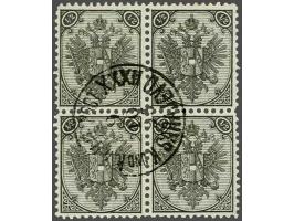 Coat of Arms ½ kreuzer black lithographic printing perforated 11½ in block of 4, very fine, cat.v. 450