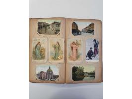 mooie oude collectie in twee albums en een album met thee, zeep- en andere reclame-afbeeldingen