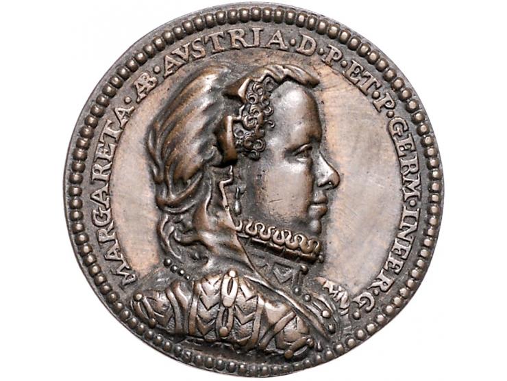 Historiepenningen penningen, (1567) Penning op het aftreden van Margaretha van Oostenrijk als stadhouder van de Nederlanden, 