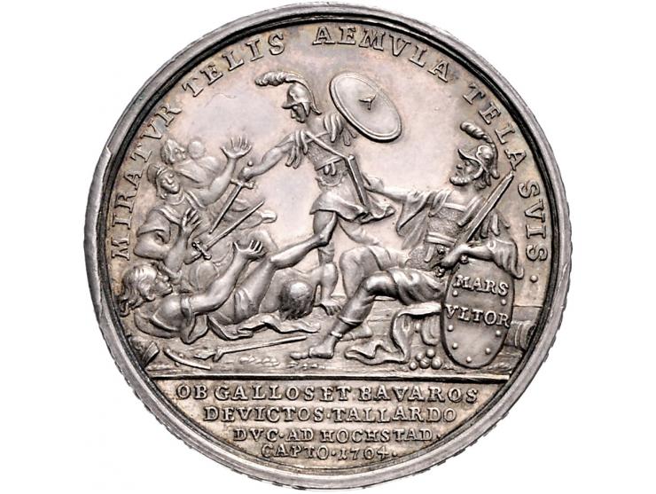 Historiepenningen 1704, Hertog van Marlborough - Slag bij Hochstad (Spaanse successie Oorlog), zilver PR