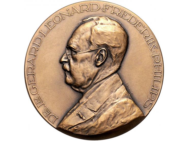 Historiepenningen 1922, Ter herinnering aan Gerard Leonard Frederik Philips, brons 54mm door Wienecke PR