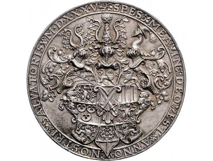 Saxony Germany, Johann Friedrich (1503-1554), silver medal 1535 - Obv: bust of Friedrich with sword to right with collar insc