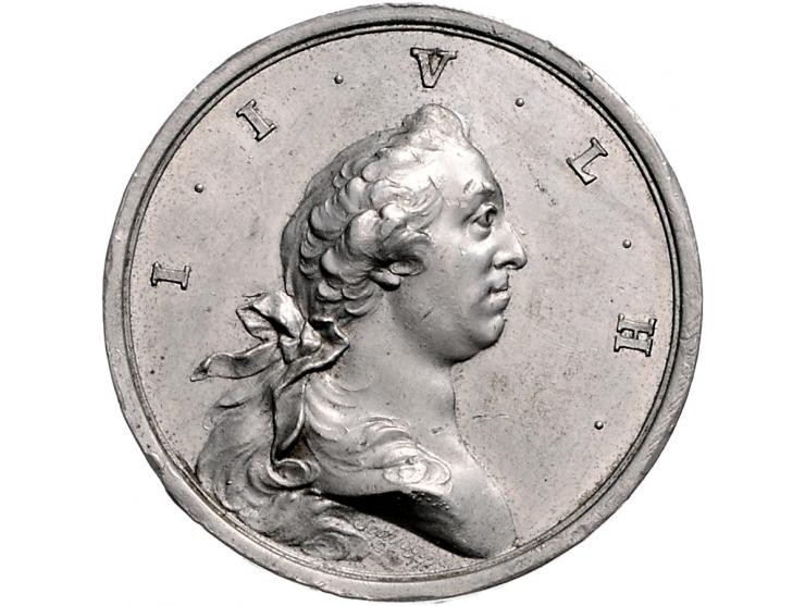 Historiepenningen Switzerland, medal n.d. in tin, on the marriage of J.J.V.L. Hedlinger - Obv: bust with I.I.V.L.H. around / 