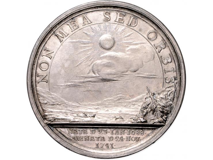 Historiepenningen Sweden, medal 1741 in silver on the death of Ulrica Eleonora, queen of Sweden - Obv: bust of Ulricca right 