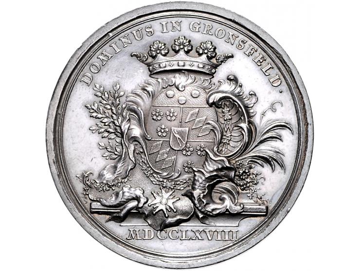 Historiepenningen Germany, Bayern, medal 1768 in silver, bust of Max Emanuel Graf von Törring-Jettenbach right / Rev: crowned