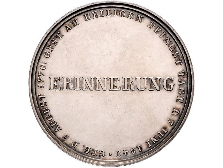 Historiepenningen Germany, Prussia, medal n.d. (1841) in silver, commemorating the death of Friedrich Wilhelm III in 1840 - O