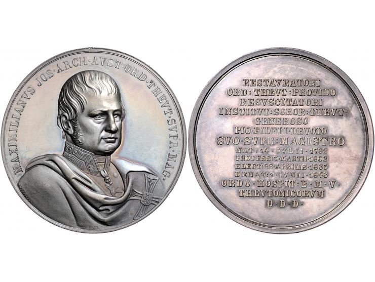 Austria Silver medal n.d. on the death of Archduke Maximilian, Grand Master of the Teutonic Order - Obv: bust right, by K.Rad