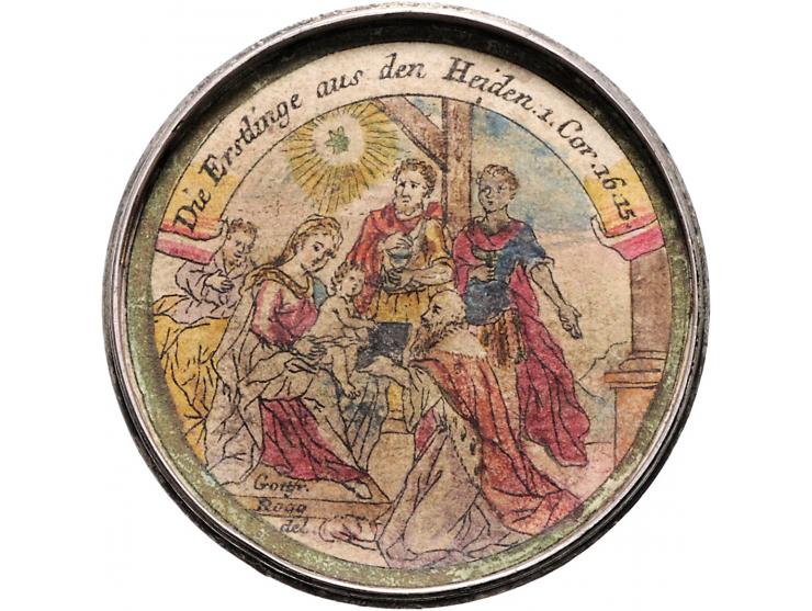 Historiepenningen Schraub-medaille, AG, 43 mm - VZ Christus / KZ Allegorische voorstelling, omschrift : wann.jacob.so.im herr