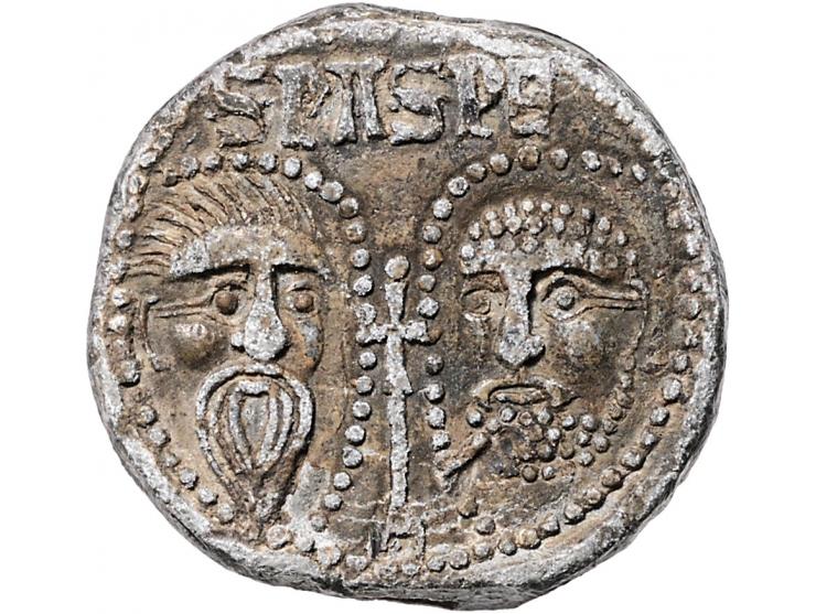 Historiepenningen Johannes XXIII (1410-15), Bula, seal in lead - Obv: Johannes:P.P.XXIII / Rev: Saint Peter and Saint Paul, S