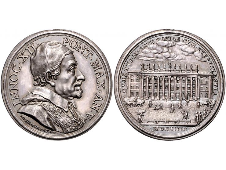 Historiepenningen Innocent XII (1691-1700), medal yr. 5 in silver - Obv: bust right, by Hamerani, 36 mm, T.N. XXXVIII.2, ex. 