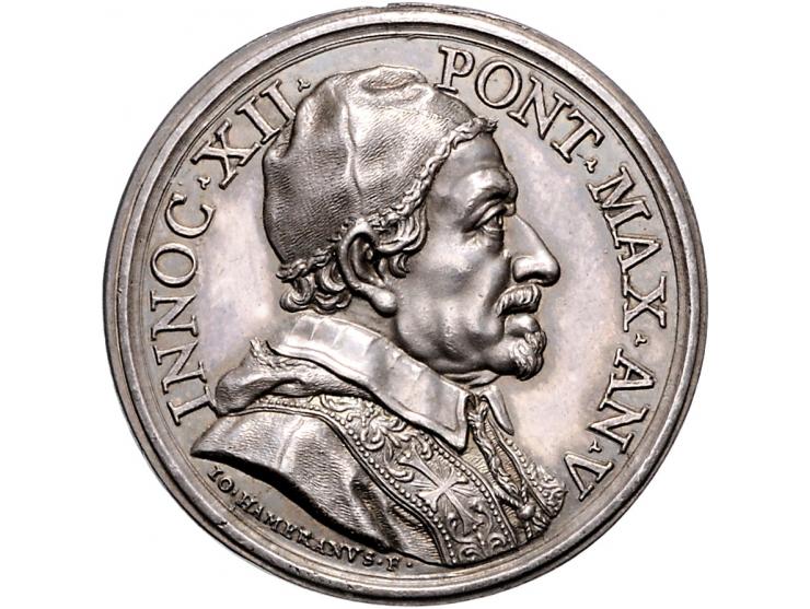 Historiepenningen Innocent XII (1691-1700), medal yr. 5 in silver - Obv: bust right, by Hamerani, 36 mm, T.N. XXXVIII.2, ex. 