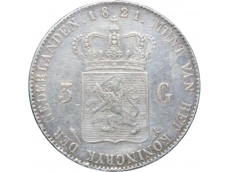 Willem I (1815-1840), 3 Gulden 1821 (Schulman 243) – ZFr- / gepoetst