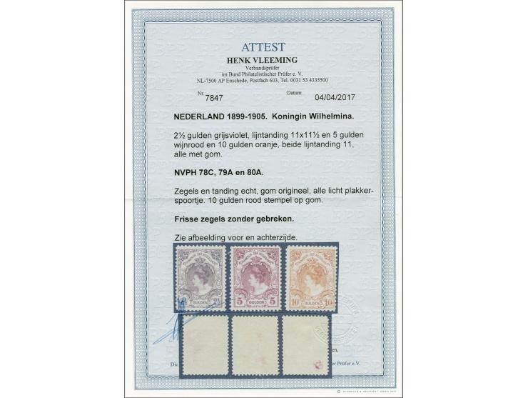 2½ t/m 10 gulden, pracht ex. met certificaat Vleeming 2017, cat.w. 1335