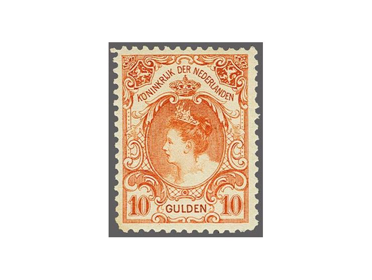 10 gulden oranje, enkele bruine vlekjes, cat.w. 950